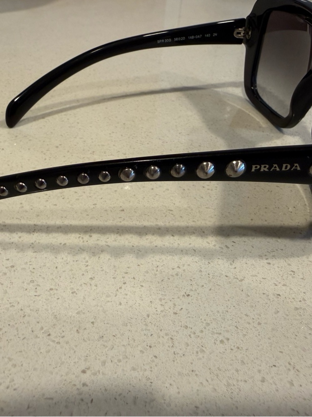Prada Black Studded Square Sunglasses - Picture 6 of 9